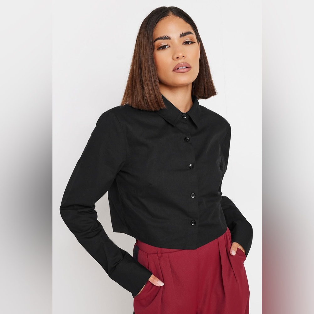 Club Monaco Crop Button Up Shirt